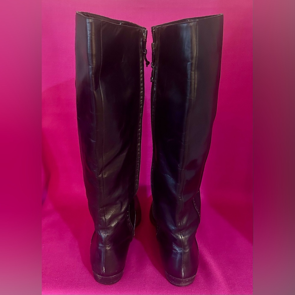 Vintage Salvatore Ferragamo Black Zip-up Riding Boots - Picture 3 of 10